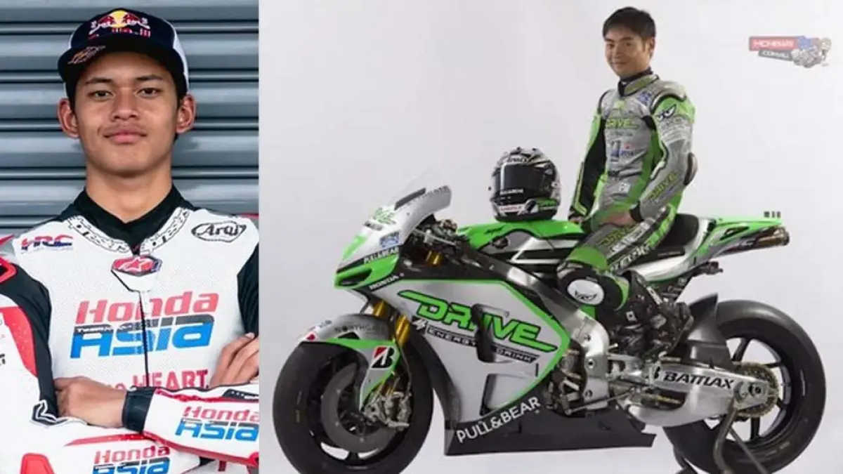 Hiroshi Aoyama puji Veda Ega Pratama sebagai rookie paling fenomenal Moto3 2026 usai tampil impresif di Jerez. (Foto: Instagram @veda_54 dan pinterest)