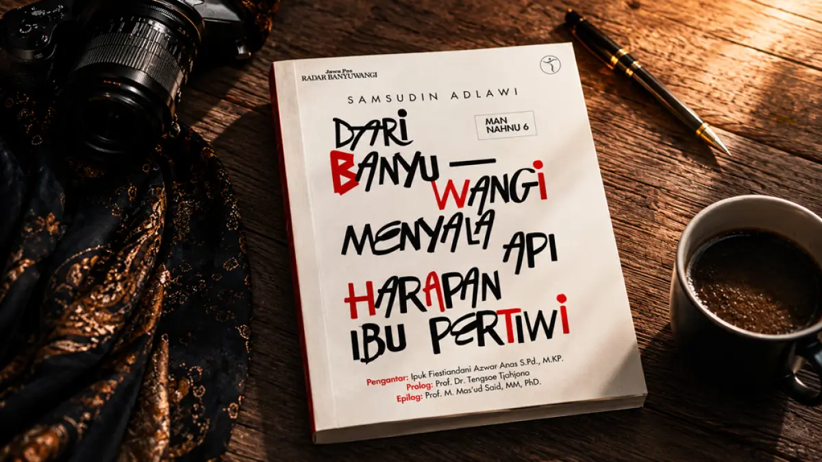 Buku “Man Nahnu 6” karya Samsudin Adlawi dibedah di Dispendik Banyuwangi, angkat literasi, pendidikan, dan masa depan daerah. (ChatGPT)
