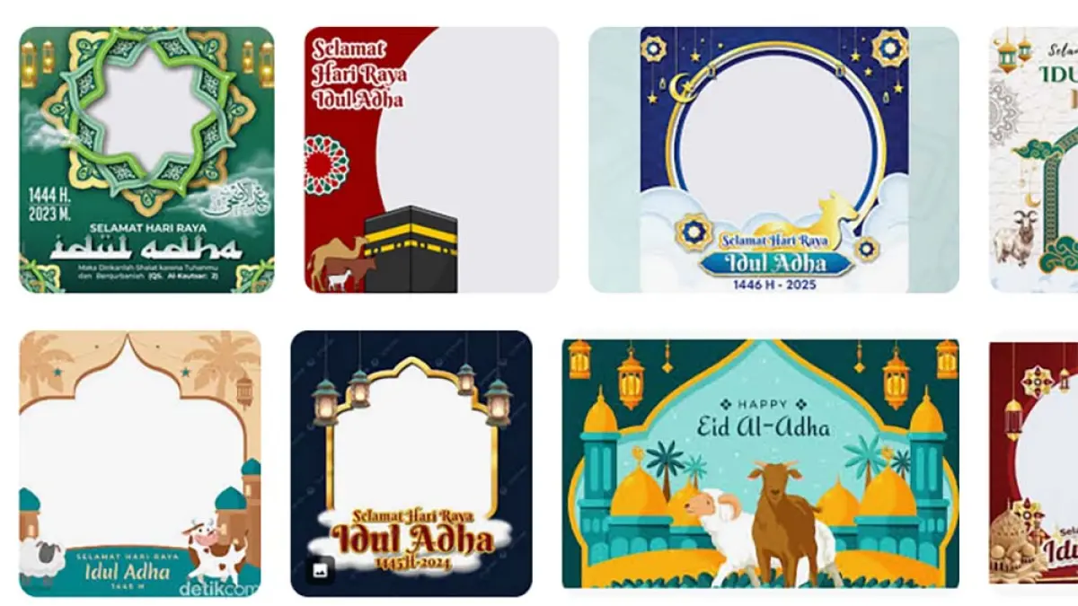 22 link twibbon Idul Adha 2026 gratis siap pakai. Unduh desain terbaik Hari Raya Idul Adha 1447 H untuk WhatsApp, Instagram, dan Facebook. (Tangkapan Layar)