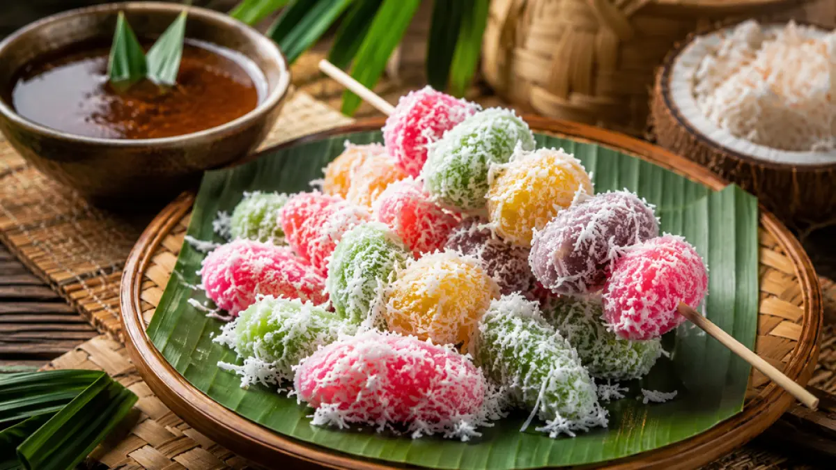 Cenil jajanan tradisional Jawa yang kenyal dan manis tetap digemari. Simak sejarah, keunikan, hingga resep lengkapnya di sini. (ChatGPT)
