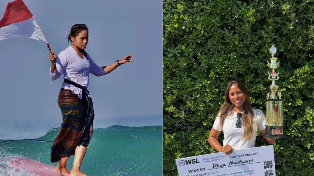 CETAK SEJARAH : Dhea Natasya Novitasari Peselancar Indonesia lolos ke WSL Longboard Tour 2026/2027.(Instagram:@dhea.natasya)