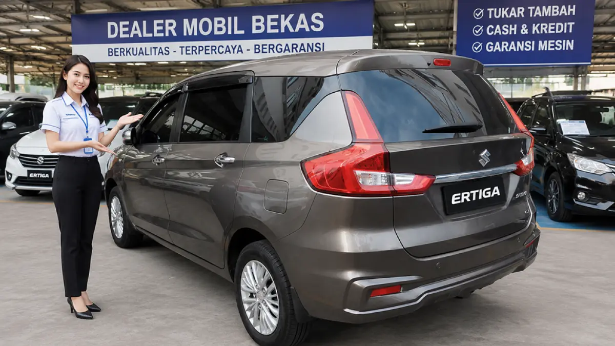 Harga Suzuki Ertiga bekas 2018 makin terjangkau. MPV 8 penumpang ini masih jadi incaran karena irit, nyaman, dan cocok keluarga. (ChatGPT)