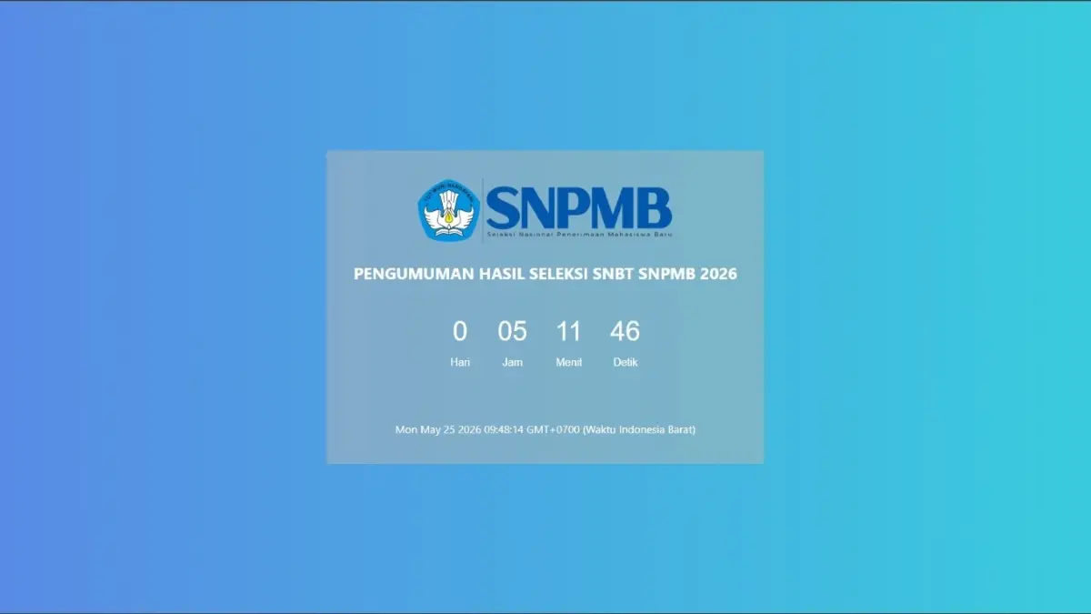 Hasil UTBK-SNBT 2026 diumumkan hari ini pukul 15.00 WIB. (Tangkapan Layar)