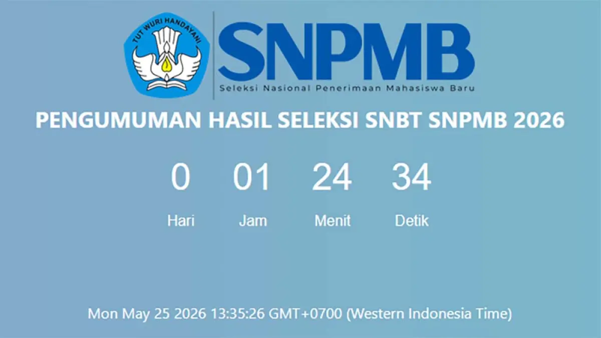 Hasil UTBK SNBT 2026 diumumkan pukul 15.00 WIB hari ini. Simak link resmi, cara cek hasil, dan jadwal unduh sertifikat. (Tangkapan Layar)