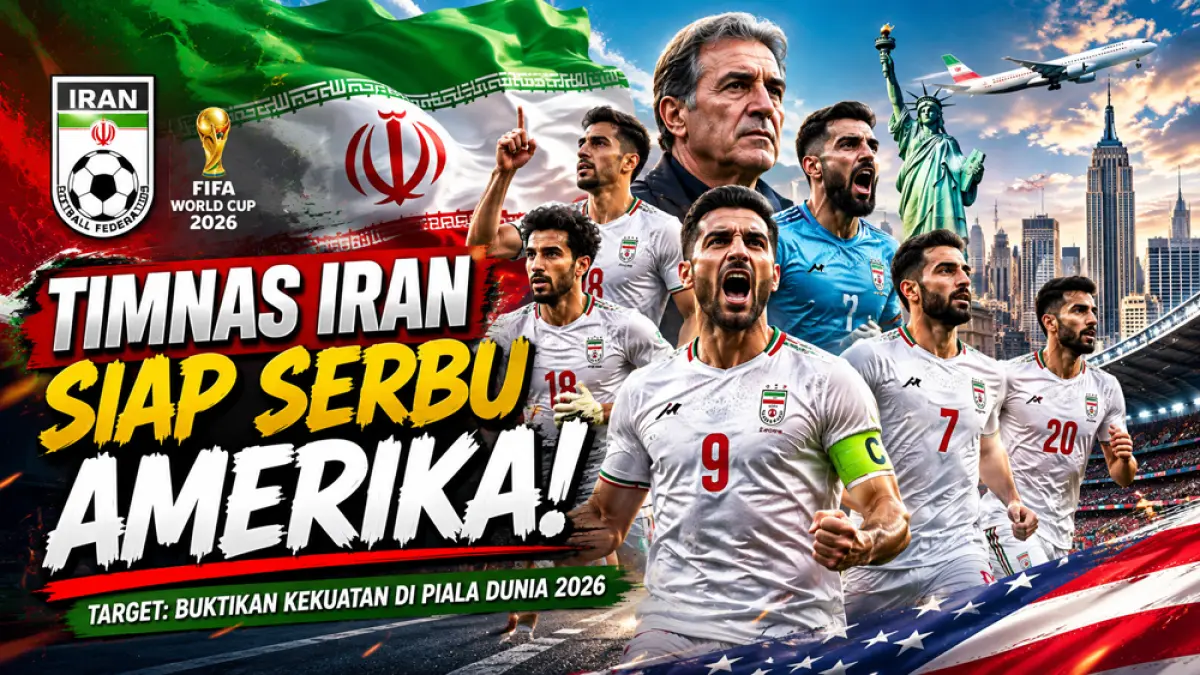 Iran Rilis Skuad Piala Dunia 2026: Taremi Pimpin, Azmoun Tersisih Jadi Sorotan. (ChatGPT)