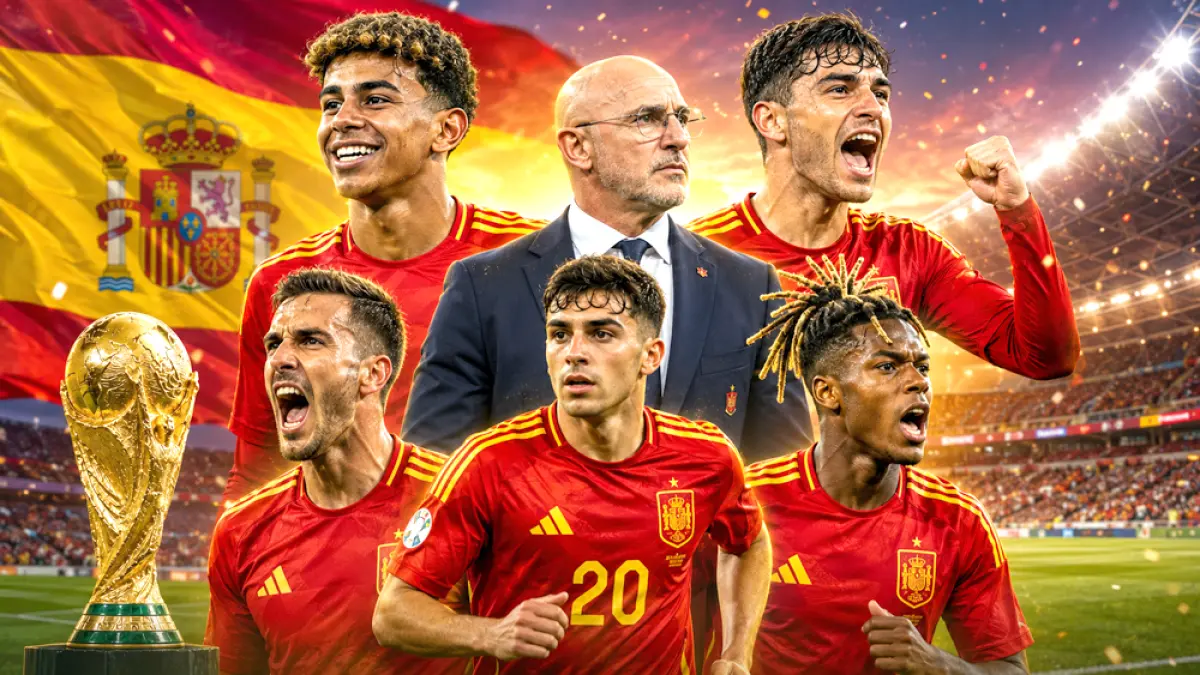 Spanyol jadi favorit juara Piala Dunia 2026 versi superkomputer Opta. Luis de la Fuente tetap waspadai Prancis, Inggris, dan Brasil. (ChatGPT)
