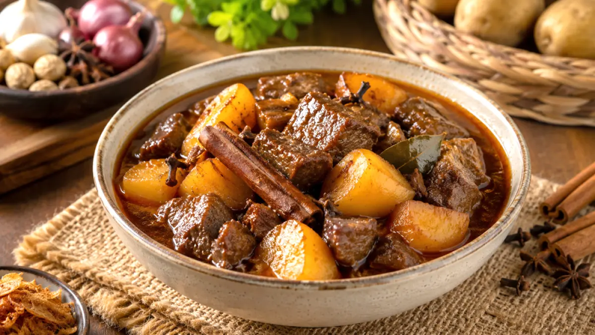 Resep Semur Daging Sapi dan Kentang, Olahan Daging Kurban Empuk Gurih untuk Menu Idul Adha. (ChatGPT)