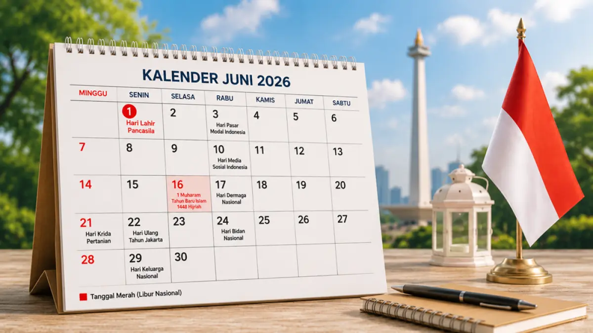 Catat! Ini Daftar Hari Besar Nasional dan Internasional Sepanjang Juni 2026. (ChatGPT)