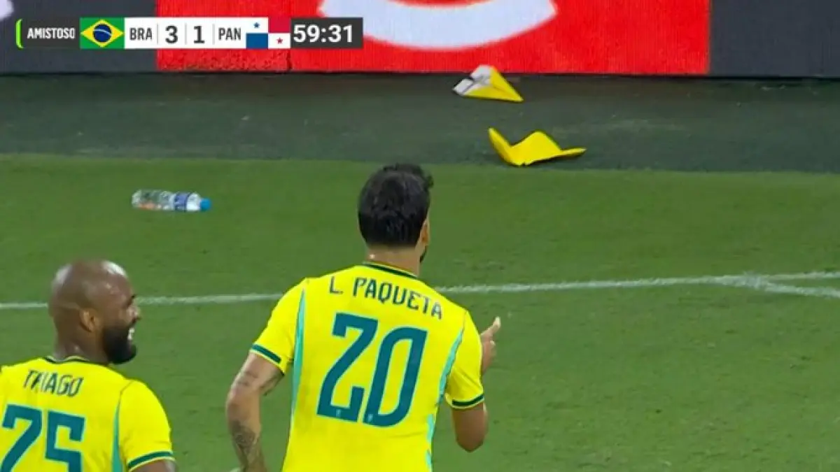Brasil pesta gol 6-2 atas Panama dalam laga uji coba. Vinicius Jr bersinar dan Selecao menebar ancaman jelang Piala Dunia 2026. (X.com @TouchlineX)