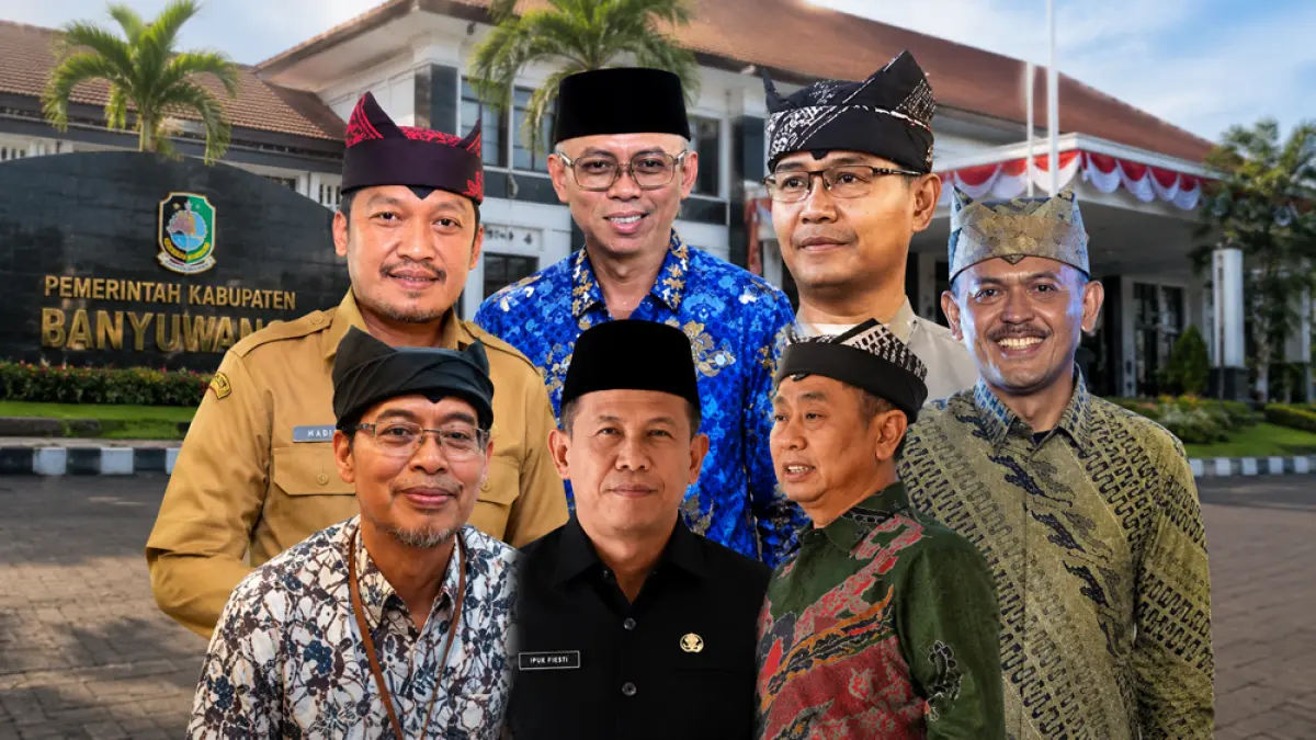 Guntur Priambodo purna tugas. Tujuh pejabat eselon II disebut berpeluang menjadi Sekkab Banyuwangi, mulai asisten hingga kepala OPD. (ChatGPT)