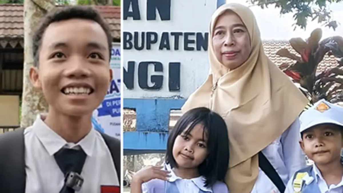 KATA MEREKA: Fadil SMPN 3 Banyuwangi dan Sulastri Kepala TKN Model Banyuwangi. (Dok. Radar Banyuwangi)
