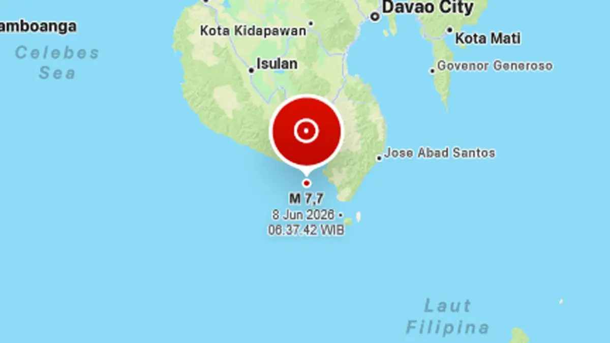 Gempa M 7,7 di barat laut Tahuna, Sangihe, Sulut memicu peringatan dini tsunami. BMKG minta warga pesisir segera menjauh dari pantai. (BMKG)