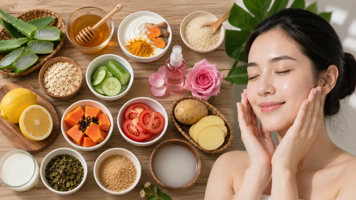Tak Perlu Krim Mahal, 10 Bahan Alami Ini Bisa Bantu Cerahkan Kulit dan Bikin Glowing. (ChatGPT)