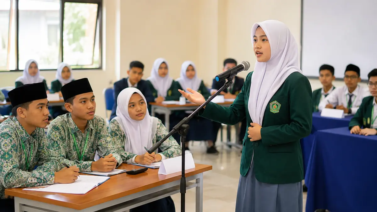 Ilustrasi siswa mengikuti perlombaan. (ChatGPT)