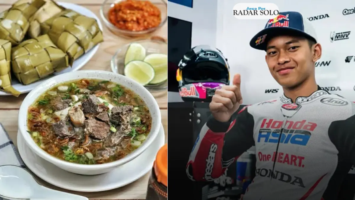 Coto Makassar ternyata jadi kuliner favorit Veda Ega Pratama. (Kolase Foto by Radar Malang dan Radar Solo)