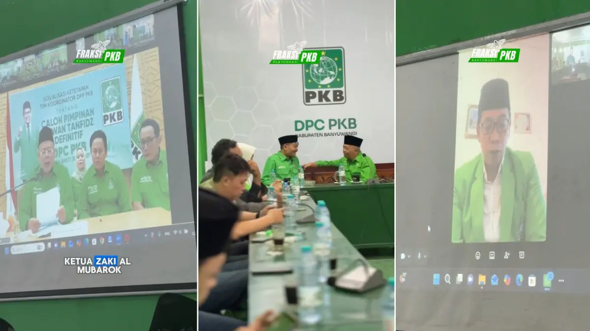 DPP PKB mengumumkan Zaki Al Mubarok sebagai ketua DPC PKB Banyuwangi. (Tangkapan Layar)