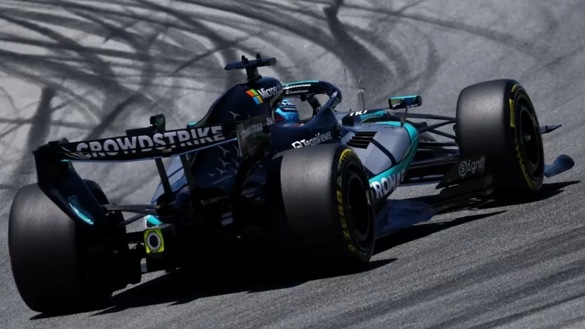 George Russell tampil dominan pada FP1 F1 GP Spanyol 2026 di Barcelona. (F1)