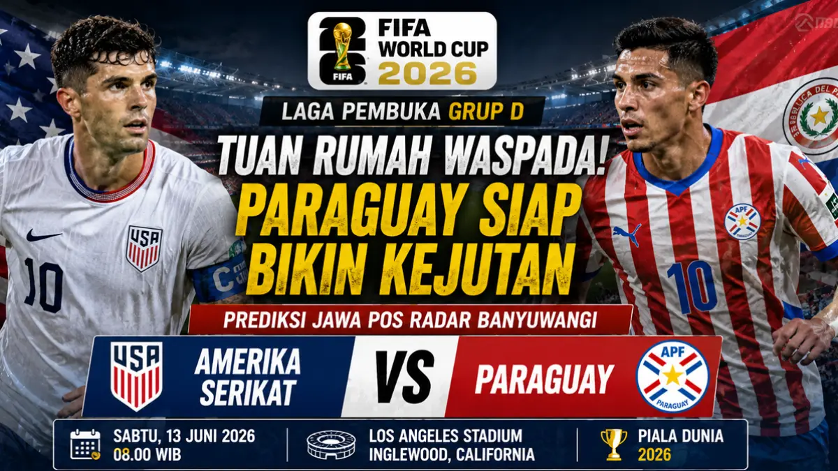 Radar Banyuwangi Jagokan Paraguay Menang, Amerika Tertekan di Kandang.(ChatGPT Image)
