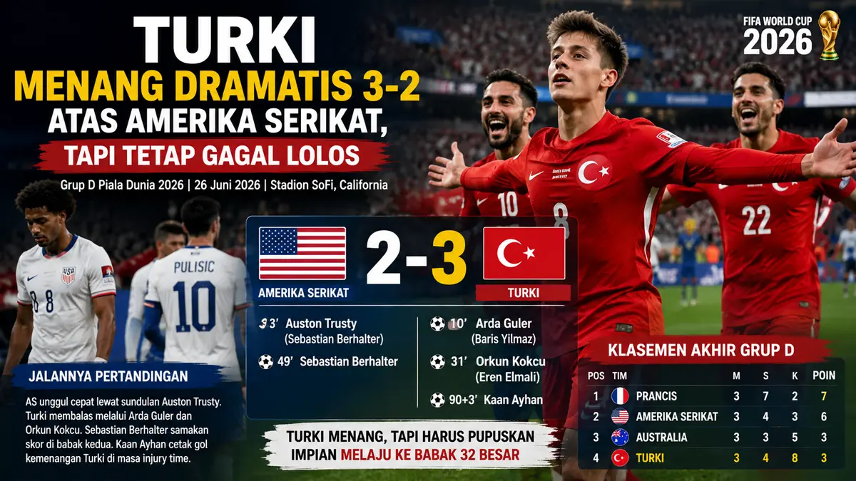 Gol injury time Kaan Ayhan tak selamatkan Turki dari eliminasi Piala Dunia. (ChatGPT)
