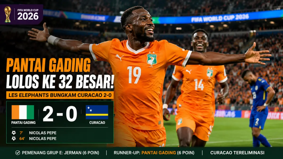 ILUSTRASI: Nicolas Pepe bersinar, Pantai Gading amankan tiket 32 besar Piala Dunia 2026. (ChatGPT)