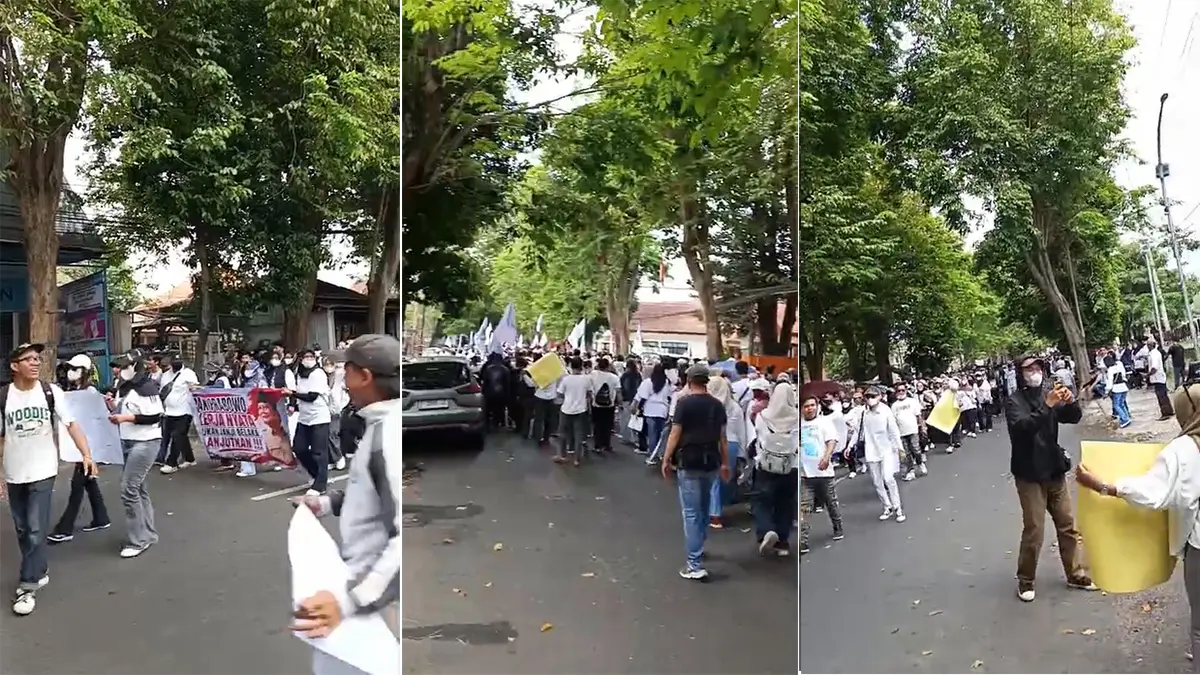 Aksi damai kawal MBG digelar di Banyuwangi, massa bergerak ke gedung DPRD. (Tangkapan Layar)