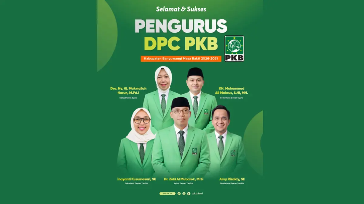 PKB Banyuwangi bentuk pengurus baru, Makmulah Ketua Syuro, bakal dilantik 23 Juli 2026. (Istimewa)