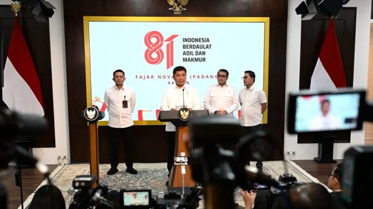 Peluncuran logo dan identitas visual peringatan Hari Ulang Tahun (HUT) ke-81 Kemerdekaan Republik Indonesia (RI) di Kompleks Istana Kepresidenan, Jakarta, pada Senin, 29 Juni 2026. (Foto: BPMI Setpres/Rusman)