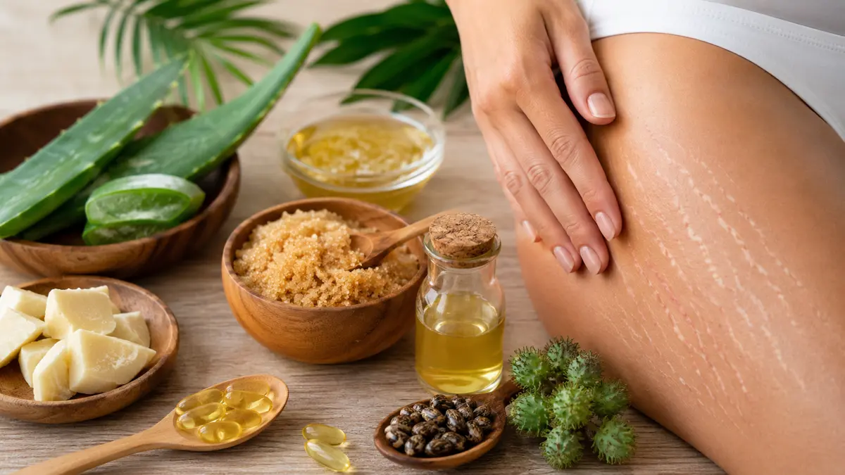 5 cara alami membantu memudarkan stretch mark, dari lidah buaya hingga minyak jarak. (ChatGPT)