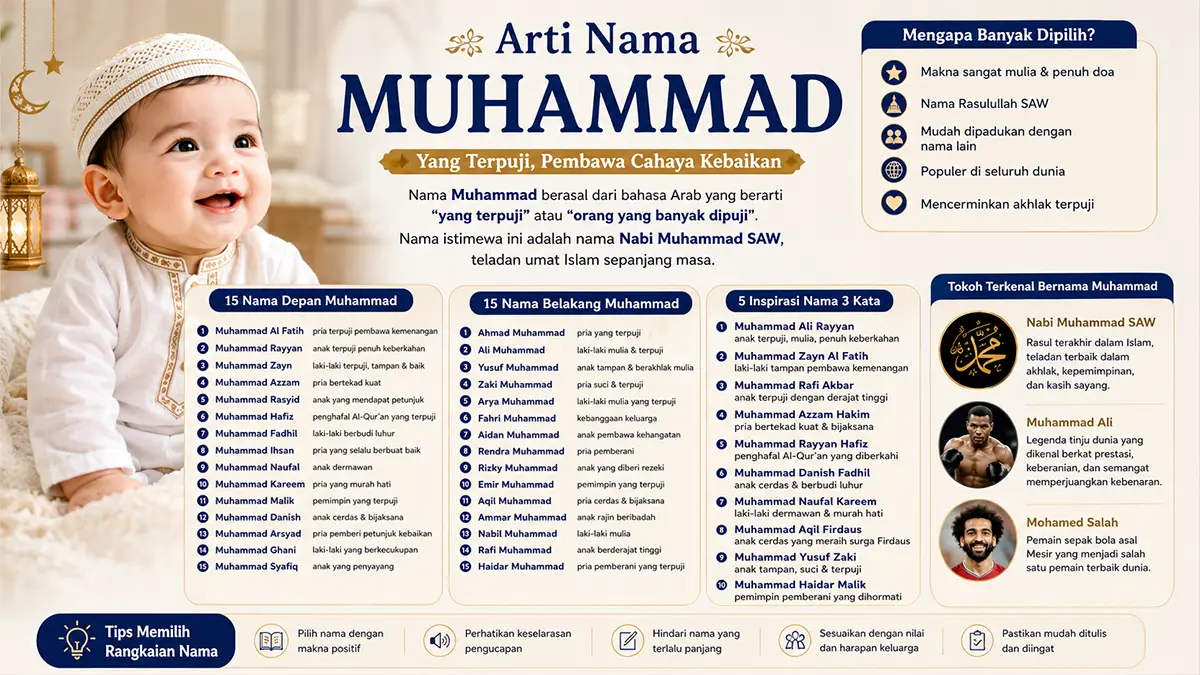 Arti nama Muhammad dalam Islam, makna dan inspirasi nama bayi terbaik. (ChatGPT)