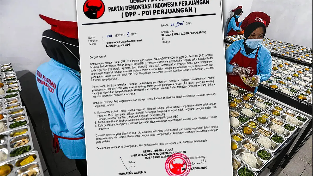 Beredar luas surat PDIP soal program MBG, minta data ke Badan Gizi Nasional. (Tangkapan Layar-Ilustrasi foto Salman Toyibi/Jawa Pos)