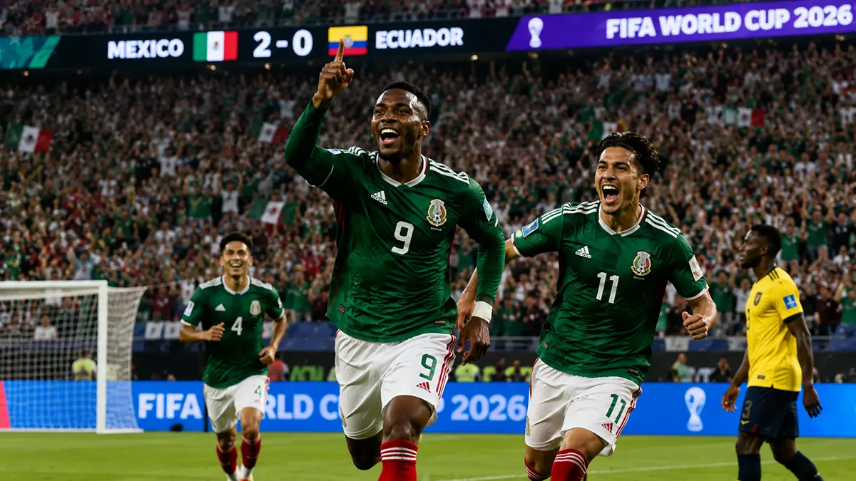 Hasil Piala Dunia 2026: Meksiko bungkam Ekuador 2-0, El Tri kembali ke 16 Besar setelah 40 tahun. (Ilustrasi ChatGPT)