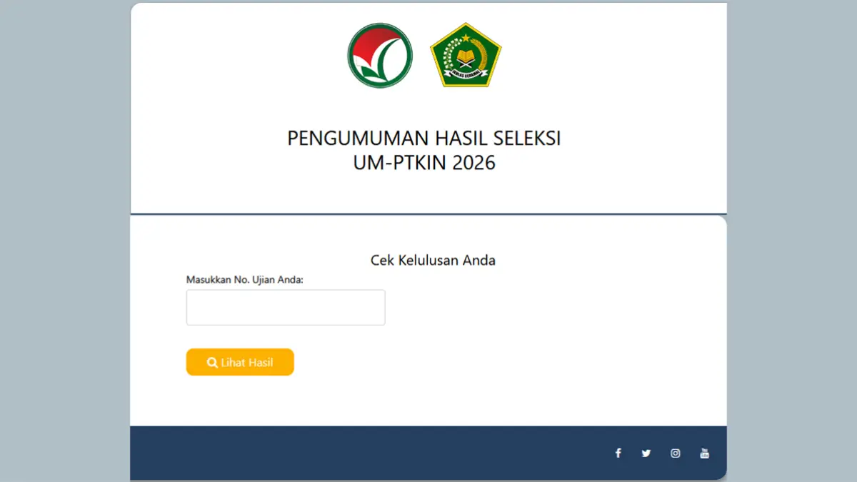 Link cek hasil UM-PTKIN 2026, peserta wajib catat tahapan berikutnya. (Tangkapan Layar)