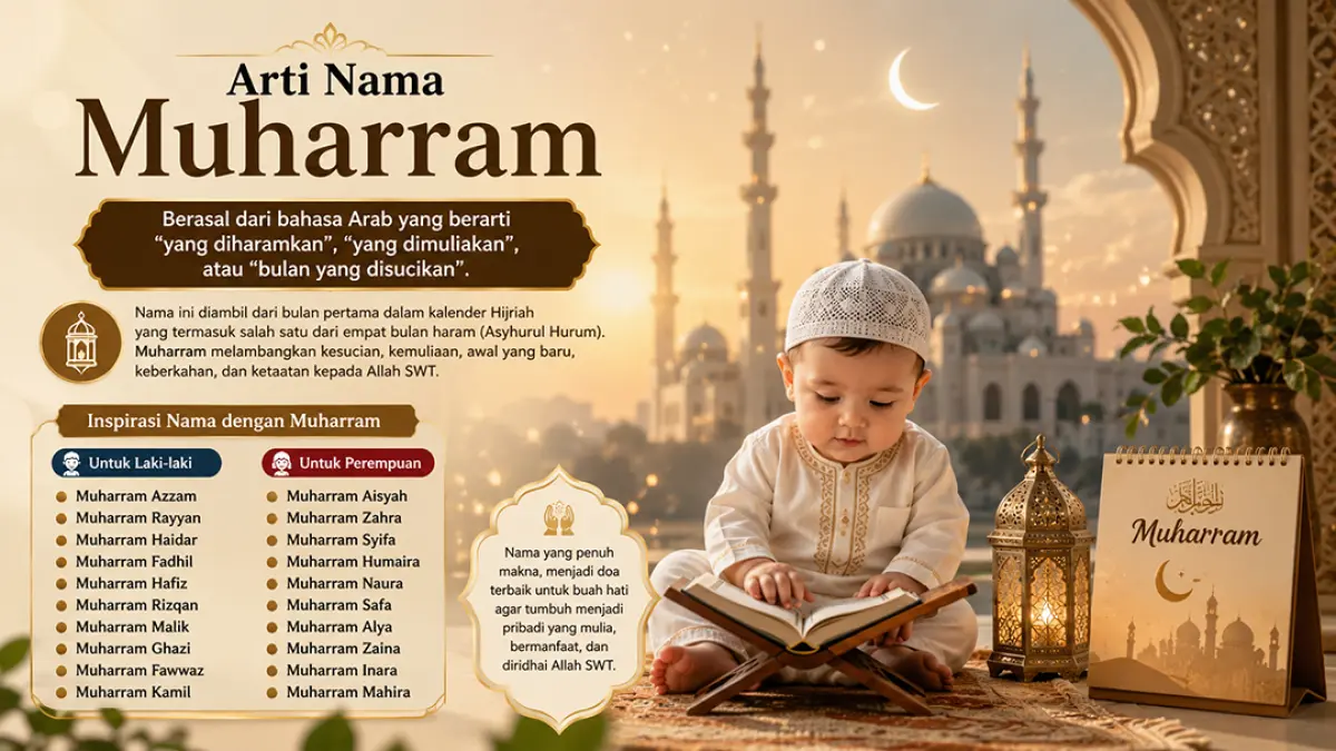 50 inspirasi nama dengan Muharram beserta artinya. (ChatGPT)