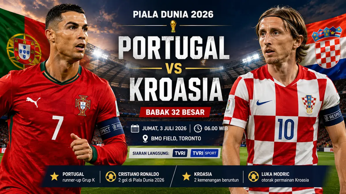 Portugal vs Kroasia: Adu kualitas Ronaldo dan pengalaman Modric. (ChatGPT)