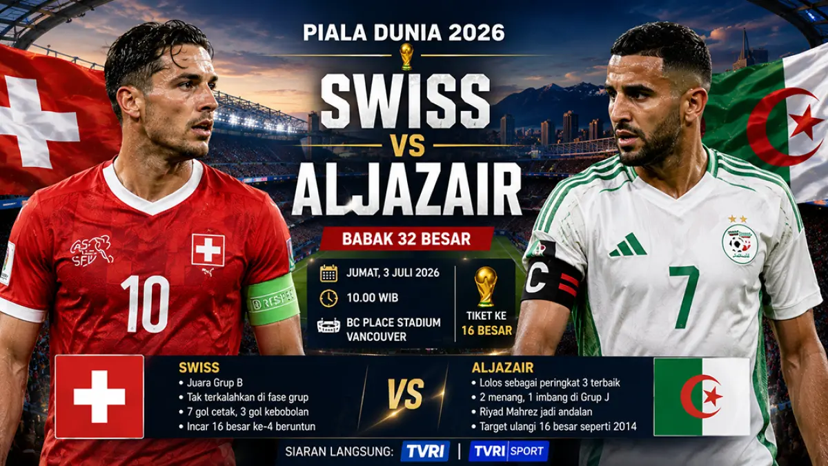 Swiss incar rekor baru, Aljazair siap ciptakan kejutan di Vancouver. (ChatGPT)