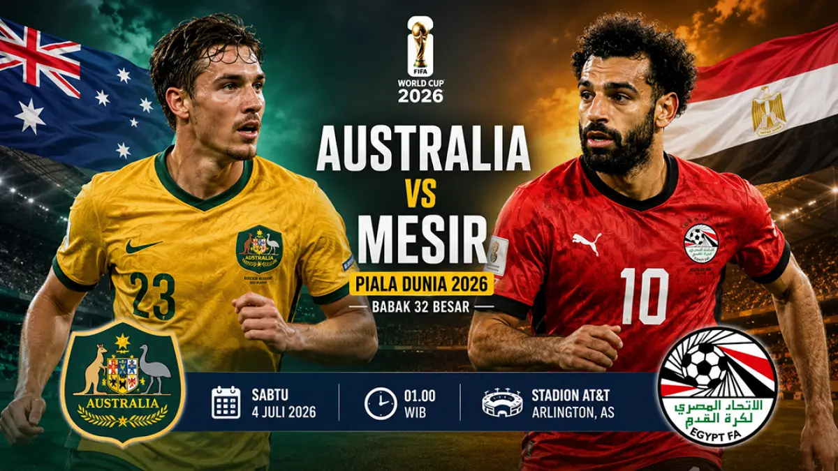 Prediksi Australia vs Mesir: Mohamed Salah jadi ancaman, The Pharaohs diunggulkan ke 16 besar Piala Dunia. (ChatGPT)
