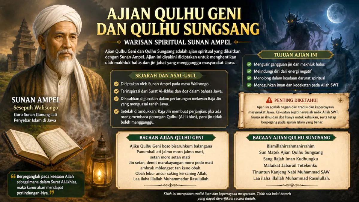 ILUSTRASI: Bacaan ajian Qulhu Geni dan Qulhu Sungsang, benarkah warisan Sunan Ampel? (ChatGPT)