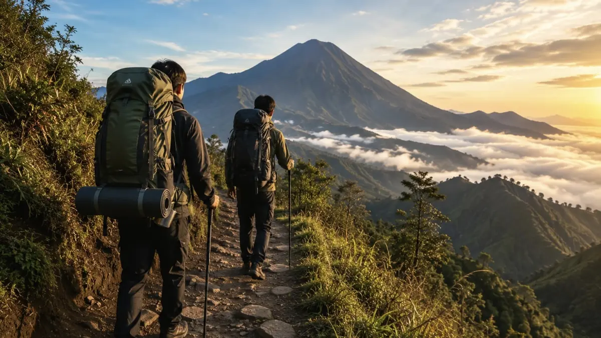 Mendaki gunung untuk pemula. (Ilustrasi AI/ChatGPT)