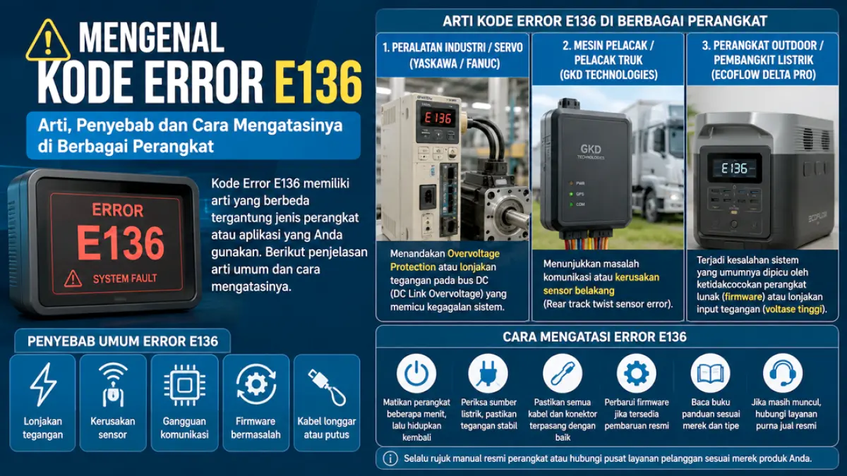 Kenapa Muncul Error E136? Simak Penyebab dan Cara Mengatasinya. (ChatGPT)