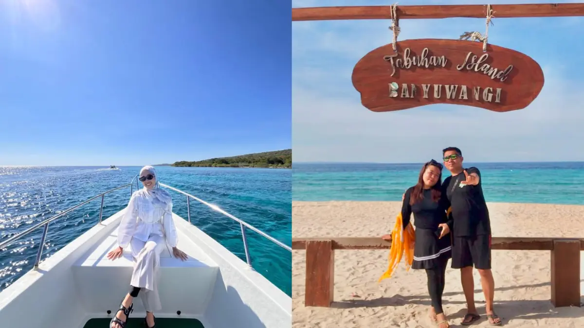 Wisatawan yang berkunjung ke Pulau Tabuhan, Banyuwangi. (Gitaliaa dan Fiska Rusdiana untuk Radar Banyuwangi)