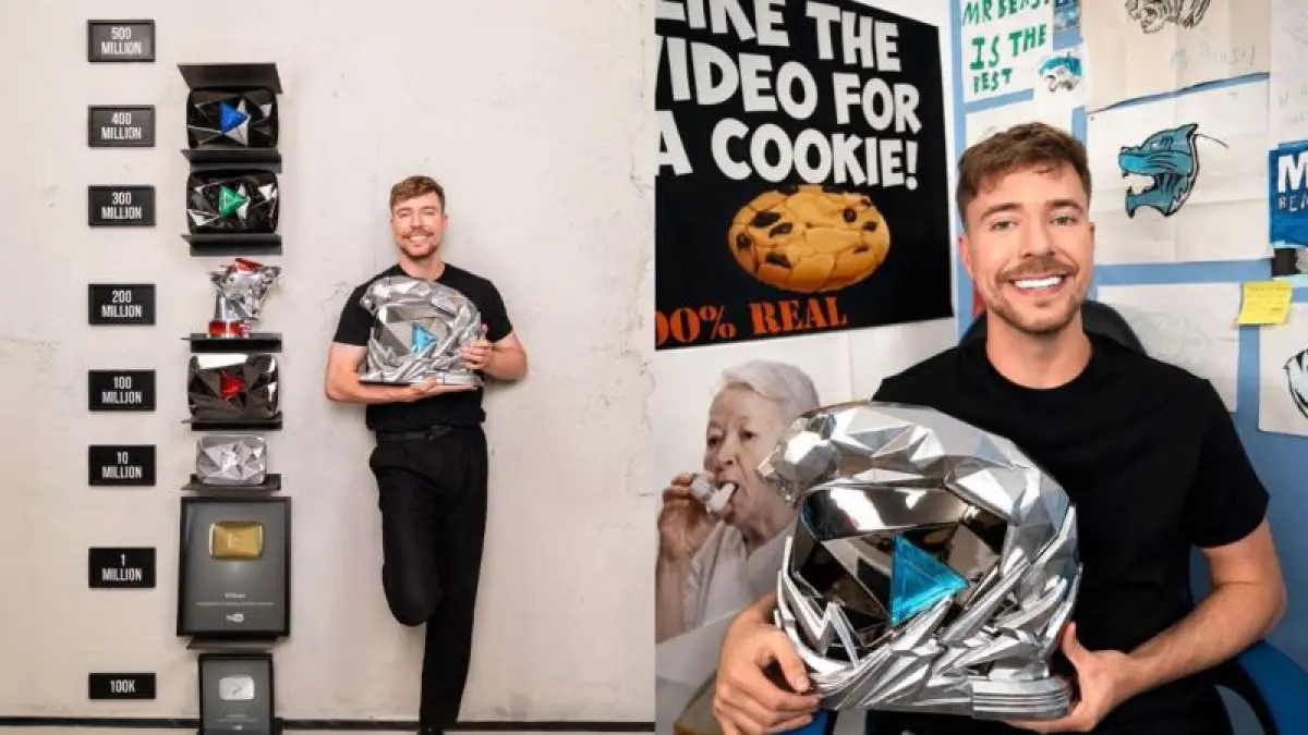 YOUTUBER : MrBeast resmi mencetak sejarah sebagai YouTuber pertama di dunia.(Instagram: @mrbeast)