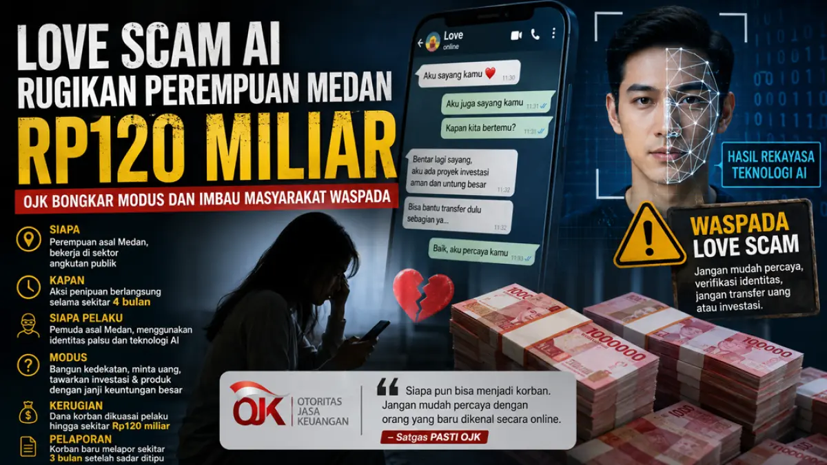 Love Scam AI makan korban Rp120 miliar, OJK ungkap modus yang sulit dideteksi. (ChatGPT)