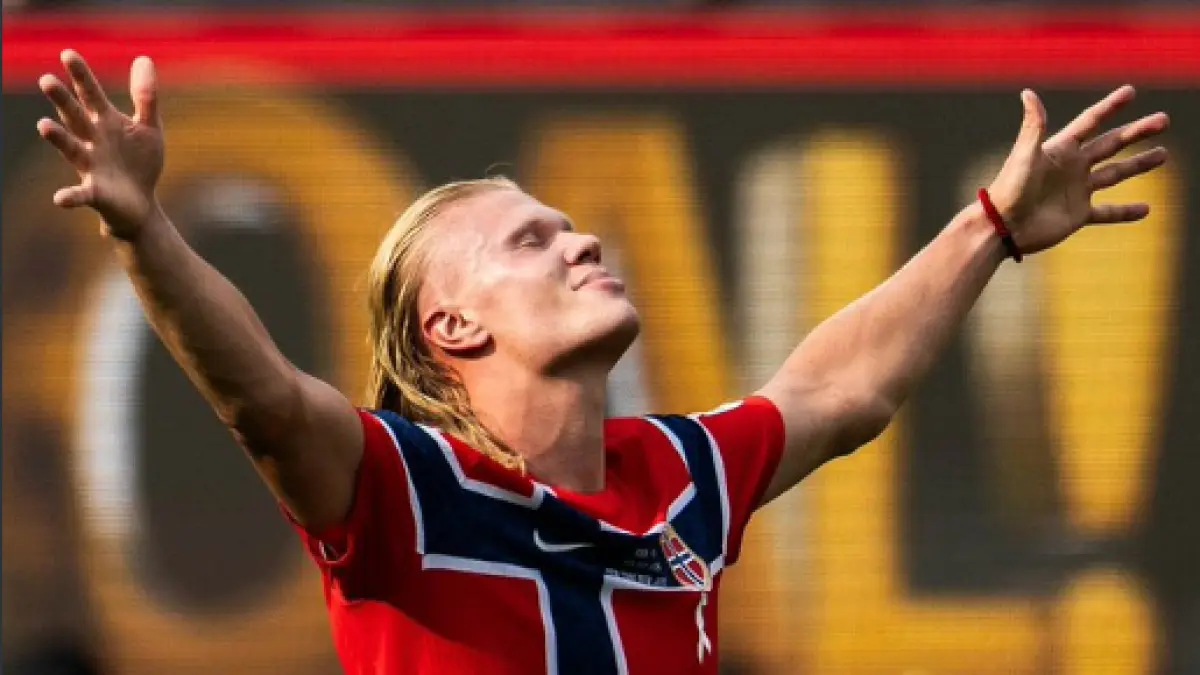 MONSTER: Erling Haaland siap jadi momok bagi barisan pertahanan timnas Inggris 