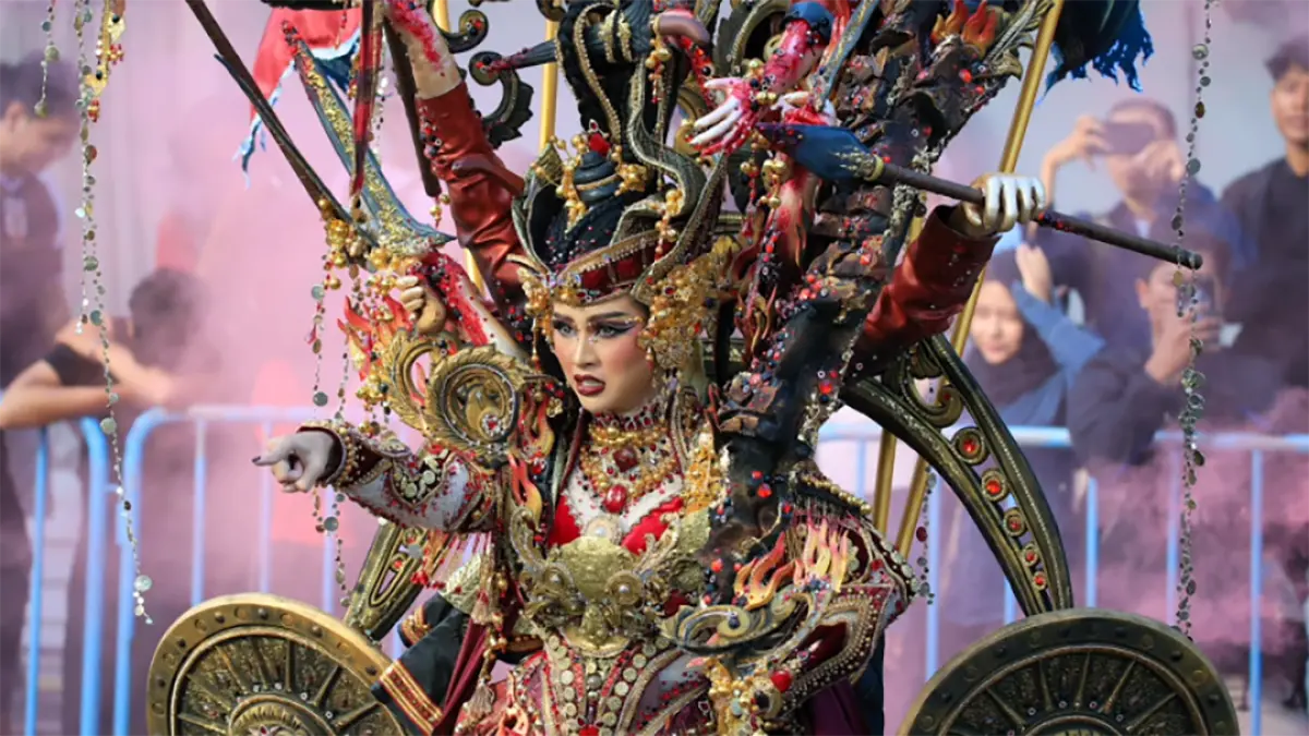 BEC 2026 masuki fase penilaian, kostum Perang Bayu bikin juri terpukau. (banyuwangitourism.com)