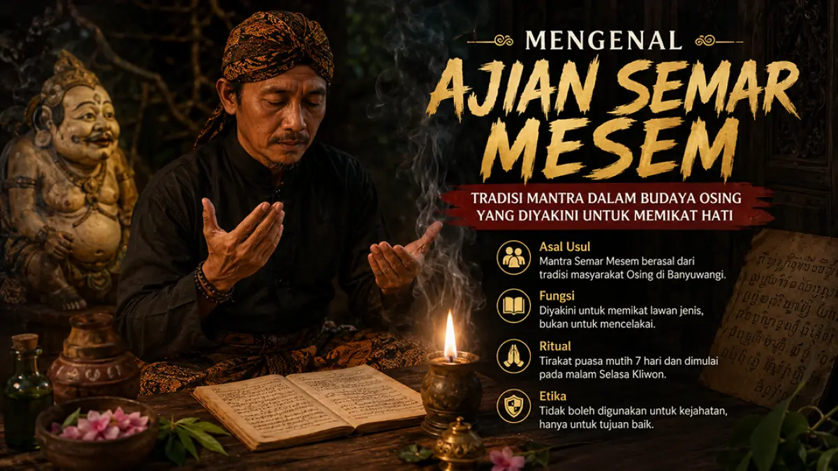 Fakta ajian Semar Mesem, mantra pelet dalam tradisi Osing dan Jawa yang sarat makna. (ChatGPT)