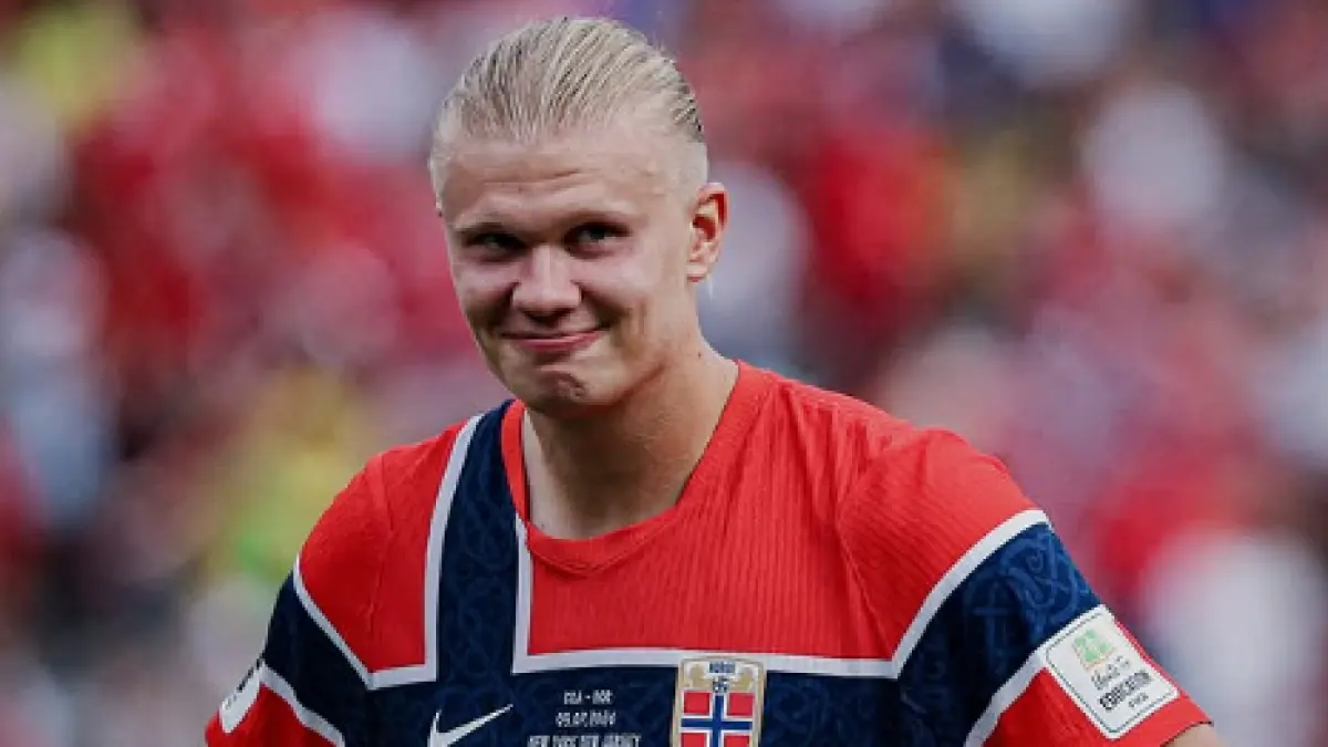 PEMBUKTIAN: Erling Haaland akan pimpin Norwegia hadapi Inggris di perdelapan final Piala Dunia 2026