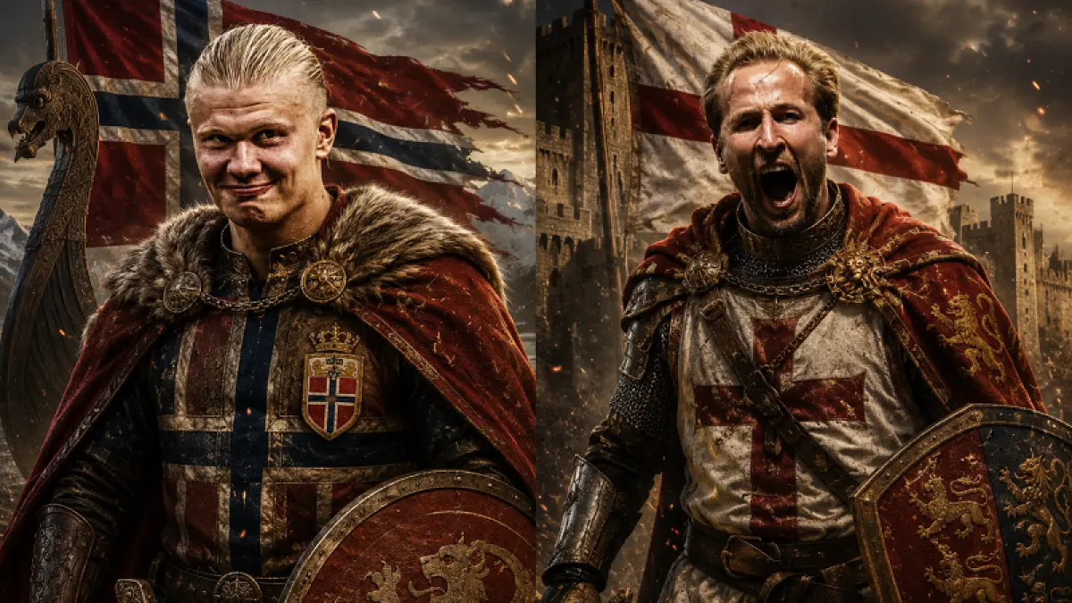 PEMBUKTIAN: Haaland dan Kane akan jadi ujung tombak Norwegia dan Inggris dalam bentrok kedua di babak delapan besar Piala Dunia 2026