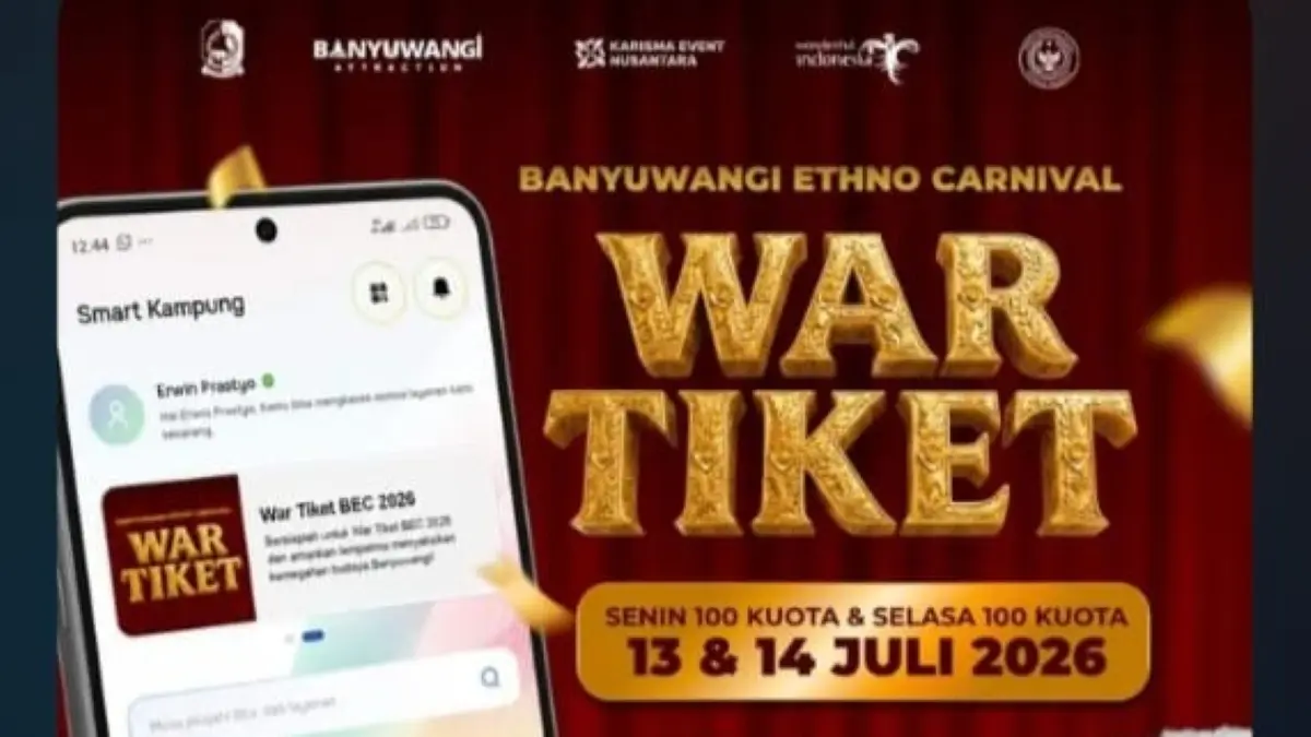 Antusiasme masyarakat terhadap Banyuwangi Ethno Carnival 2026 membludak. (Tangkapan Layar)