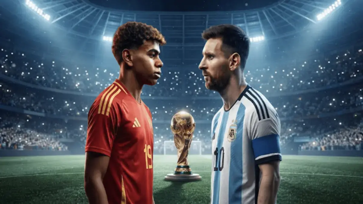 Lamine Yamal dan Lionel Messi (Bein Sports)