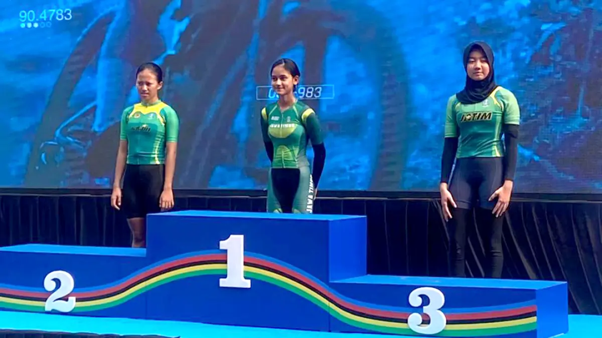 Jatim kian perkasa, borong enam emas Kejurnas MTB dan bidik juara umum Balap Sepeda Nasional. (ISSI Jatim)